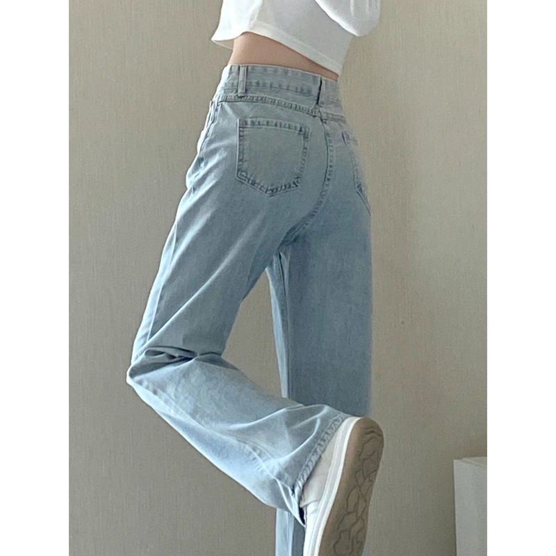 Plus Size Wide Leg Jeans for Women Summer Thin Loose Fat Girl High Waist Retro Straight Draped Summer Long Pants