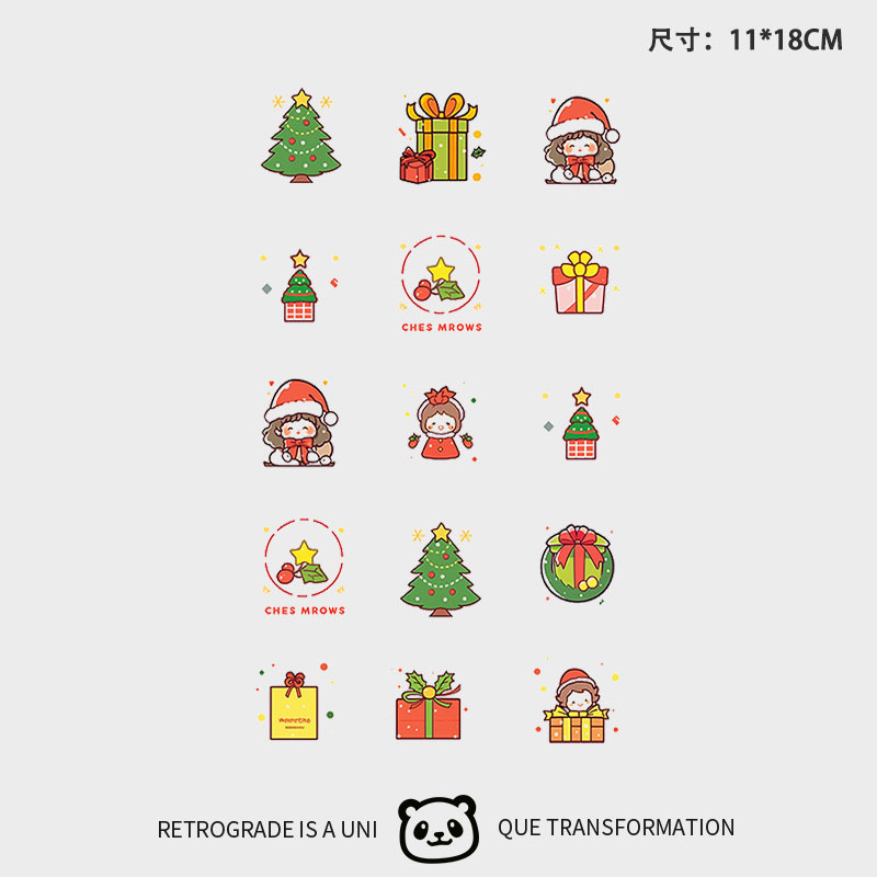 Christmas Small Pattern Tattoo Sticker Color Party Small Cute Children Cartoon Holiday Waterproof Lasting Finger MINI