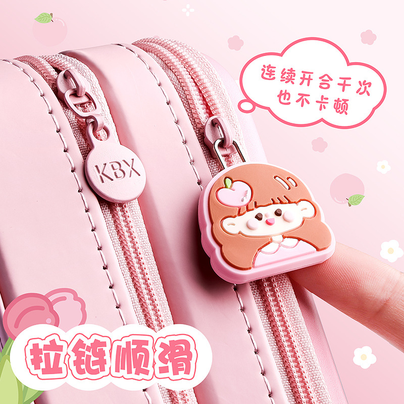 Picture of Kaba Bear Cute 3D Stereo Pencil Case for Primary School Students New Double-Layer Pencil Case Cartoon Kidsren's Large-Capacity Pencil Case