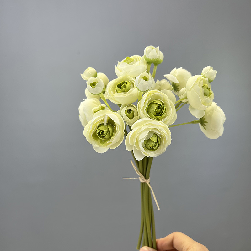Picture of Simulation Mini Lulian bouquet small tea rose rose decoration bride hand silk flower home decoration flower