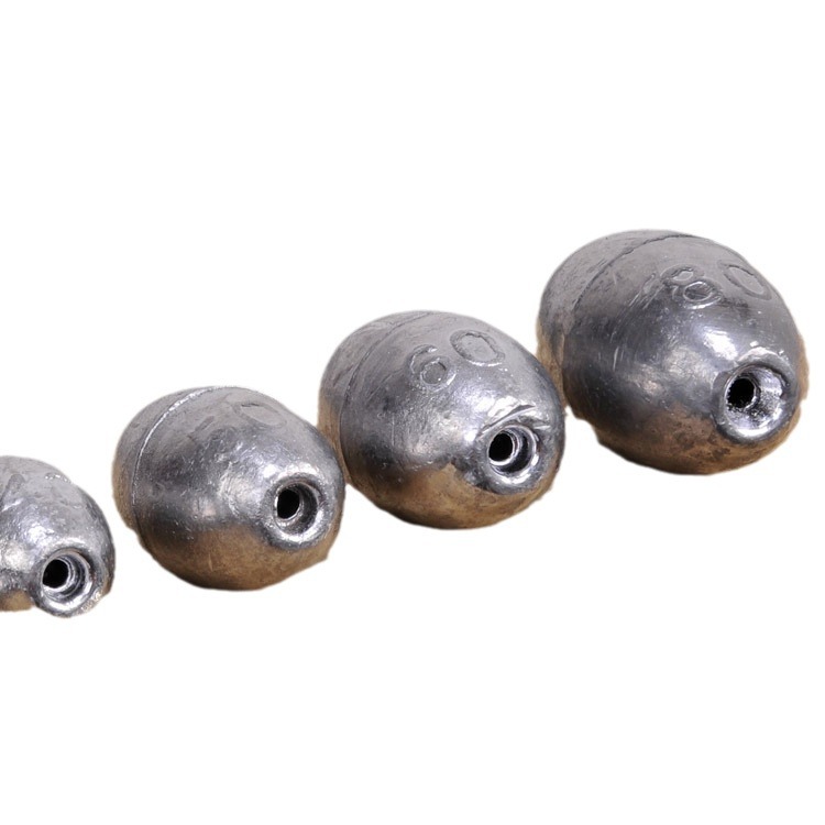 Picture of Aohu olive-shaped lead pendant pure lead production Tongxin fishing pendant fishing gear wholesale multiple grams