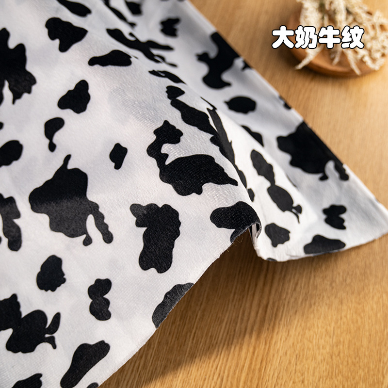 Picture of animal print short plush fabric tiger print leopard print zebra milk print fabric savage stage dress diy toy