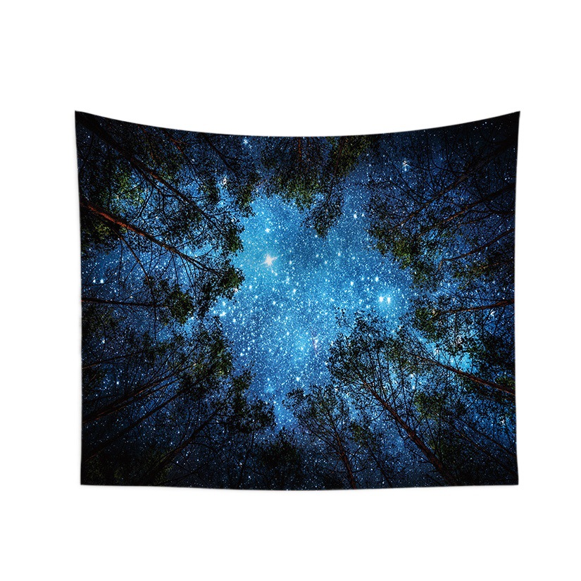 Amazon Starry Sky Tapestry Scandinavian Living Room Bedroom Decoration Background Cloth Ins Style Hanging Cloth Drawing to Make Hanging Cloth