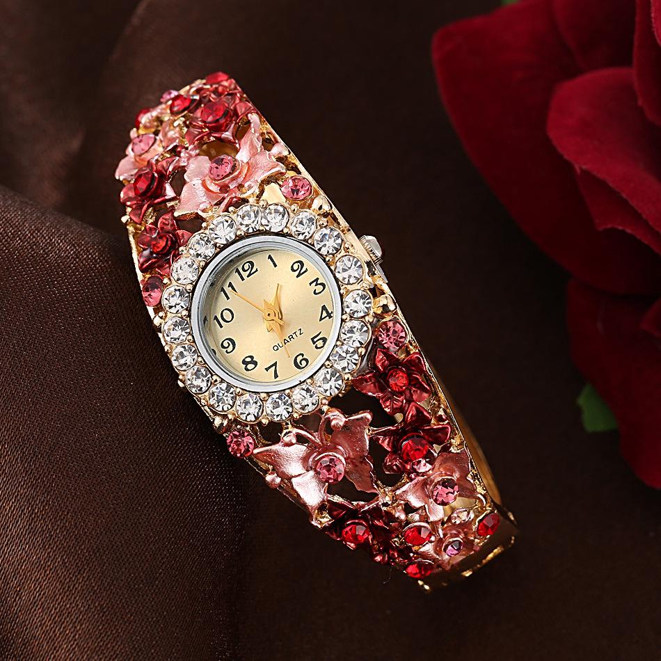 Women's Flower Bracelet Watch Foreign Trade Niche Bracelet Watch Factory Direct Sales Printing Aliexpress Niche Supply