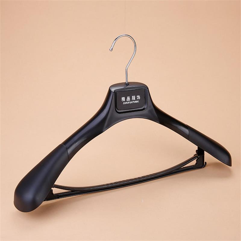 Picture of Wide arm wide shoulder plastic suit hanger pants clothes dual-use rack clothing store suit clothes clip wholesale seamless clothes support