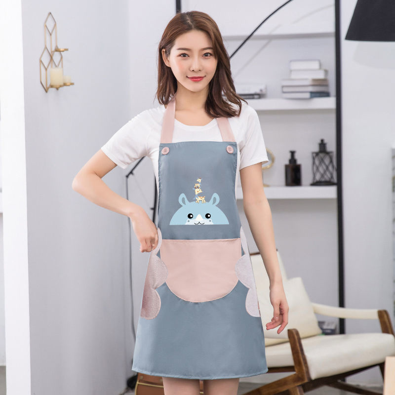 Picture of Lucky Deer Apron Kitchen Waterproof and Oil-proof Hand-wiping Advertising Gift Promotional Apron Printable Night Market Stall