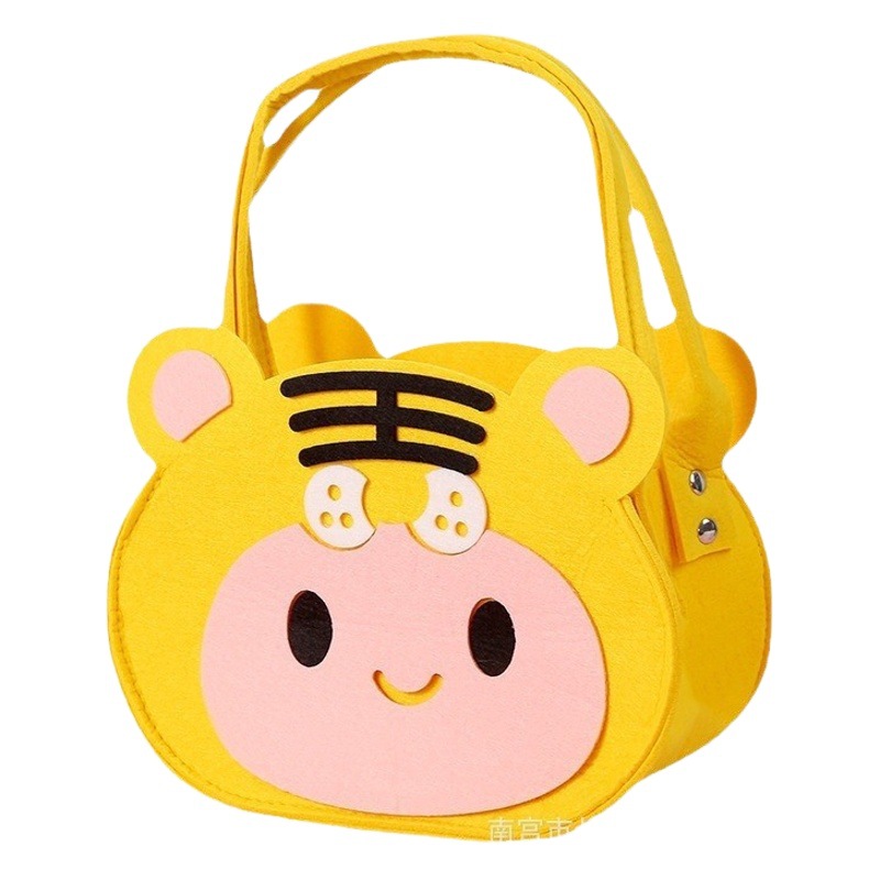 Cross-border Cartoon Felt Bag Tiger Shape Felt Handbag Full Moon Birthday Banquet Children's Cartoon Hand Gift Bag