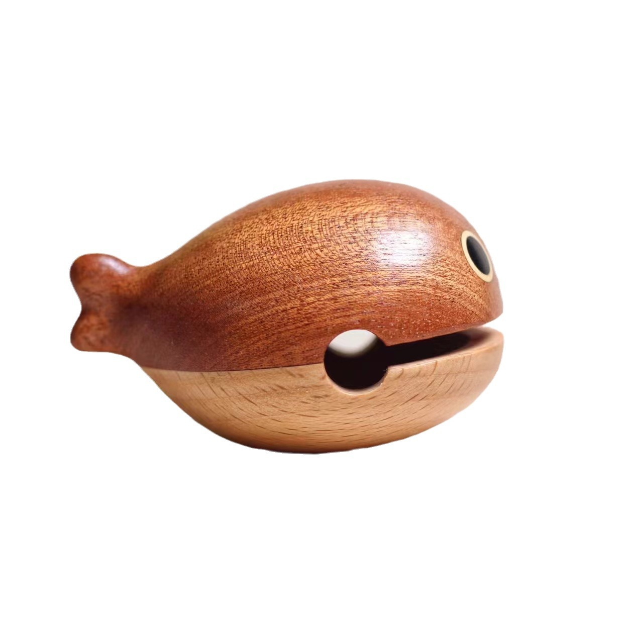 Picture of Wooden Fish Decompression Solid Wood Work Crazy Desktop Small Ornaments Sakaban turtle Emotional Stability Office Toy