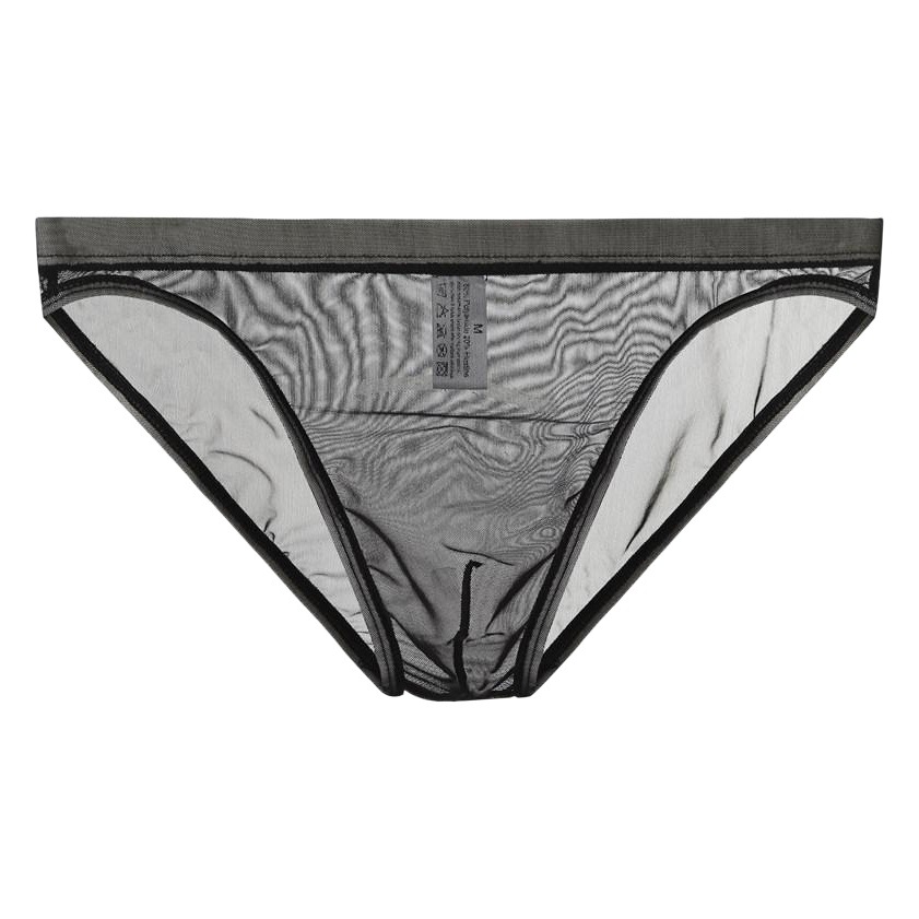 Junye Men's Mesh Transparent Underwear Thin Low-Waist Sexy Pouch Breathable Nude Briefs Young Men's Pants