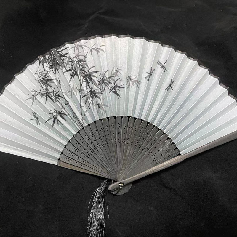 Picture of Folding Fan Bamboo Ancient Fan Student Girl Chinese Style Small Fan Scenic Spot Export Wholesale Retail Gift Decorative Fan
