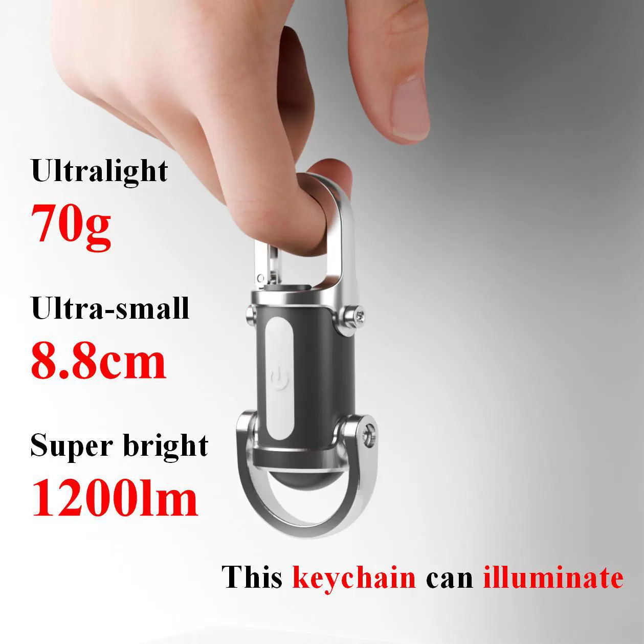 Cross-border new key chain strong light Type-c charging multi-functional red blue white COB flashlight charging treasure explosions