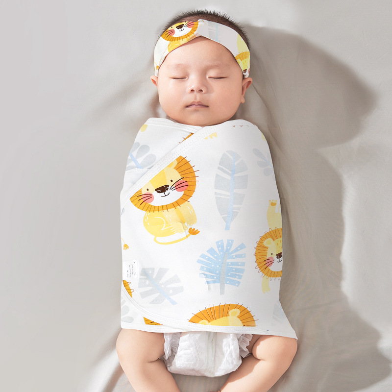Picture of Baby Anti-Scare Sleeping Bag Spring Autumn and Winter Pure Cotton Newborn Baby Swaddling Towel Wrapping Towel Anti-Scare Sleeping Bag Artifact