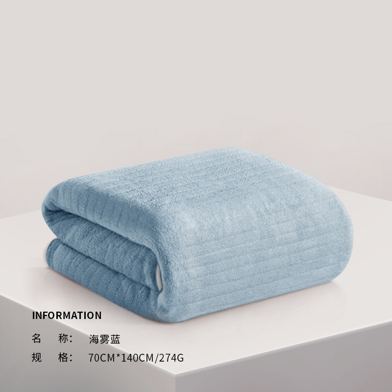 Picture of Sanli Towel Coral Fleece Bath Towel Adult Bath Towel Thickened Striped Bath Towel Wrap Bath Towel Couples Wearing Bath Towel