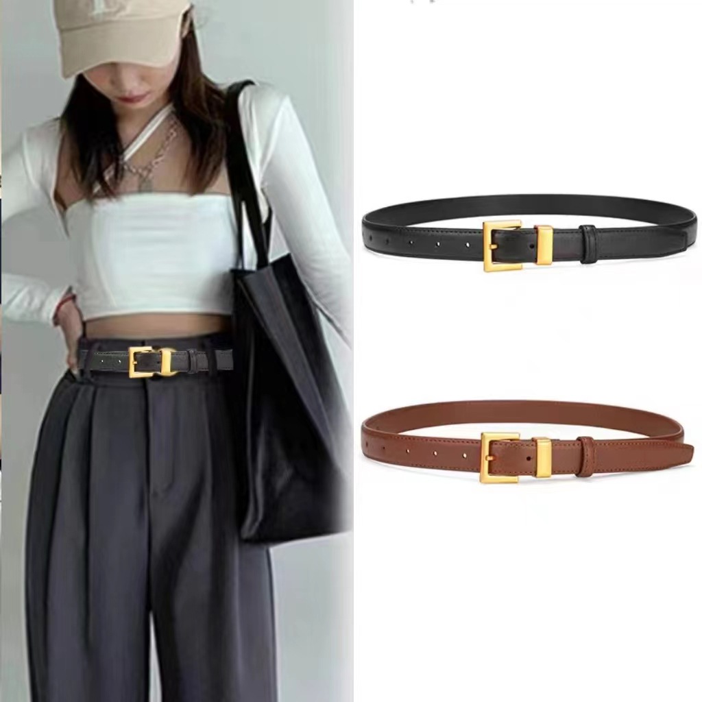 Belt Women's Genuine Leather New Belt Women's All-match Decorative Fashion Trousers with Suit Korean Style Cow Waist Seal Cross-border