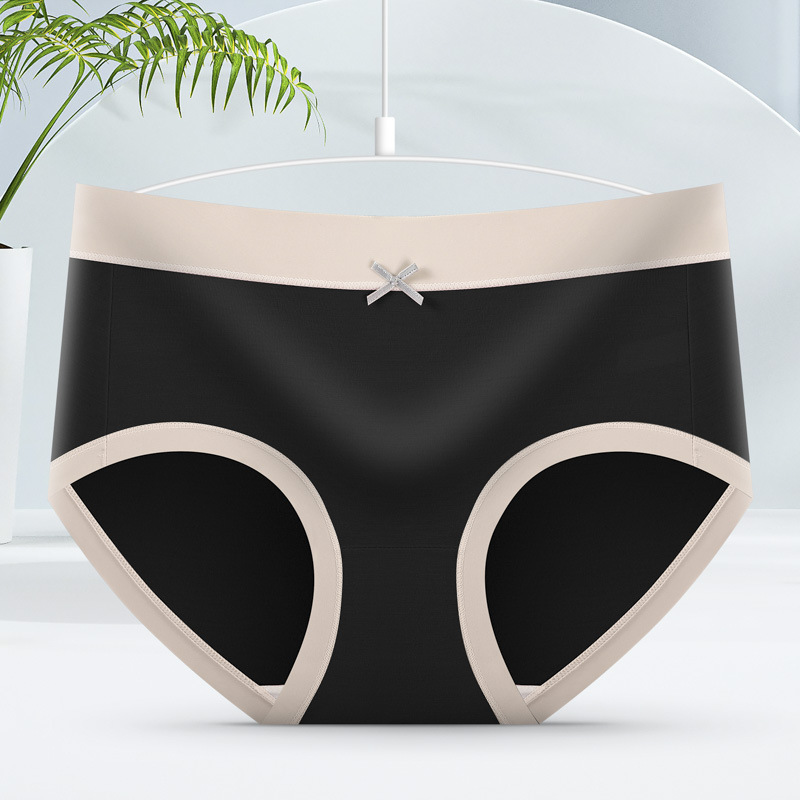 Picture of Underwear Women's Modal Anti-bacterial File Soft Skin-friendly Breathable Comfortable Macaron Color Contrast Mid-waist Briefs