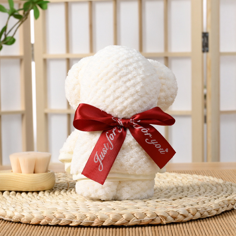Picture of Bear Towel Wedding Accompanying Gift Big Happy Shop Small Square Towel Bridesmaid Return Gift Wedding Coral Fleece Towel