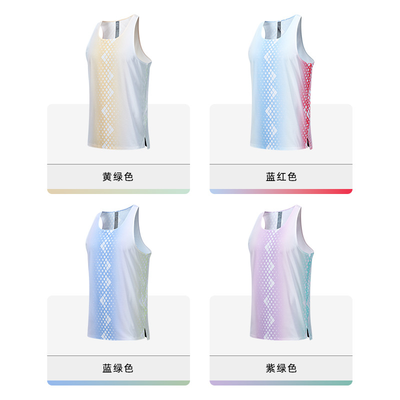 Picture of Summer New Men's Sleeveless Printed Fitness Running Vest Cross-Border Domestic Sales Breathable Lightweight Quick-Drying Sports Vest