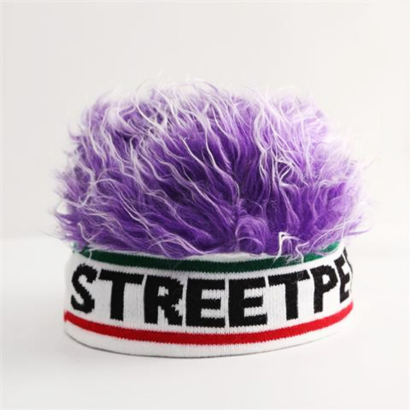 Picture of Cross-Border Parent-Child Wig Hats, Landlord Hats, Men's Ins-Style Street Knit Hats, Hip-Hop Hats, Southeast Asia Cross-Border Hot Items