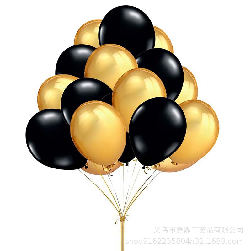 Picture of Cross Border 12 Inch Thickened Rose Gold Black Gold Balloon suit 12 Wedding Birthday Party Decorative Latex Balloon