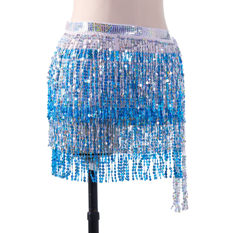 Picture of New belly dance beads waist chain 4 sequins hip towel tassel waist belt dance performance can be a generation of hair