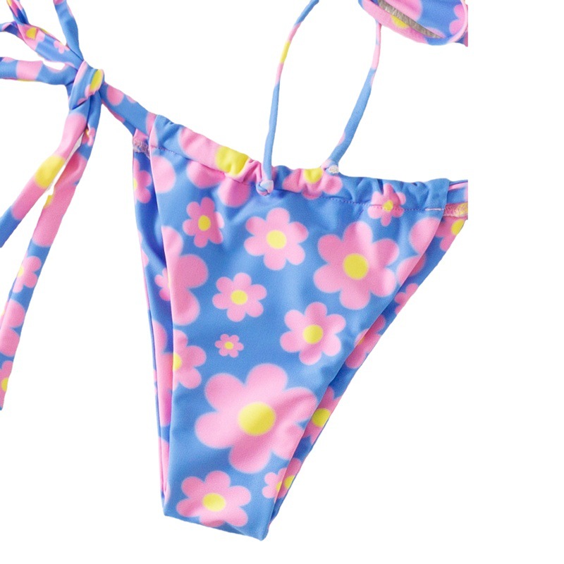 2022 new European and American trend cross-border bikini split random flower sexy swimsuit bikini swimsuit wholesale