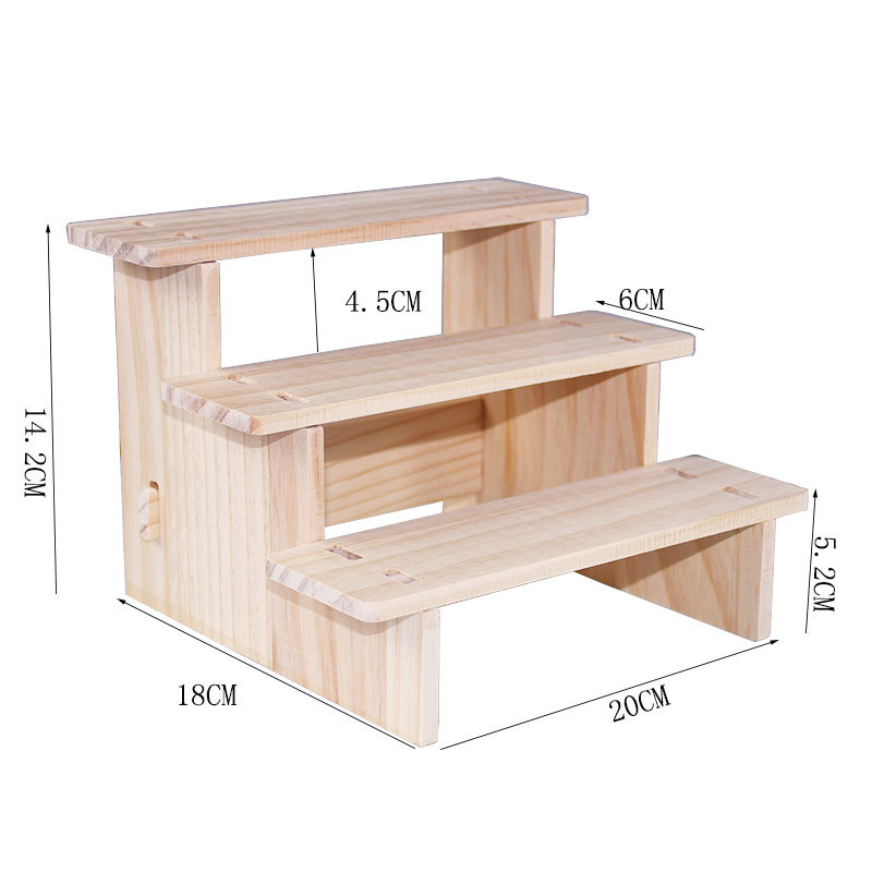 Picture of Solid Wood Ladder Display Rack Blind Box Storage Props Hand-Made Office Display Rack Bubble Mart Two-Yuan Jewelry Rack
