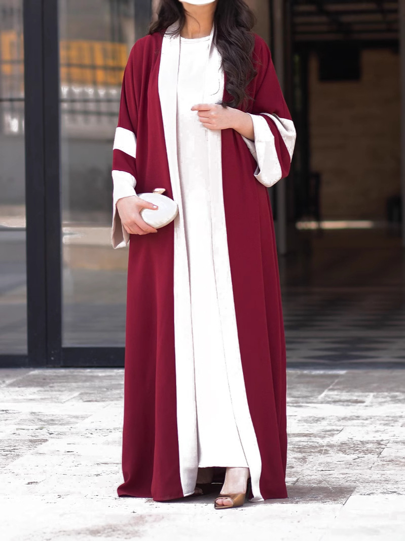 Picture of (Two-Piece Set) Middle East Amazon Robe Arabian Women's Abaya Fashion New Color Matching Saudi Dubai