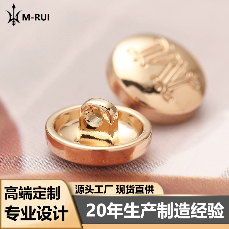 Small fragrant wind button simple alloy mushroom-shaped round M-shaped hand-sewn button cross-border wholesale hardware accessories