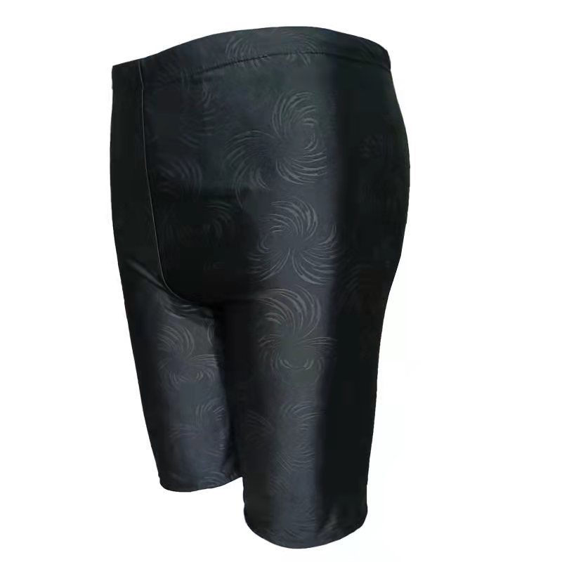 Men's Black Swimming Trunks Five-point Flat Angle Increase Quick-drying and Fertilizing Beach Hot Spring Swimming Trunks Running Fitness Swimming Equipment