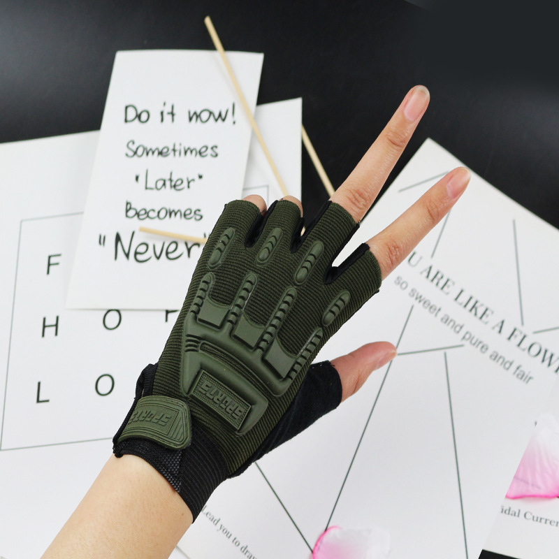 Picture of Children's seal half finger 5-13 weeks outdoor spring, summer and autumn mountain bike short finger sunscreen non-slip gloves