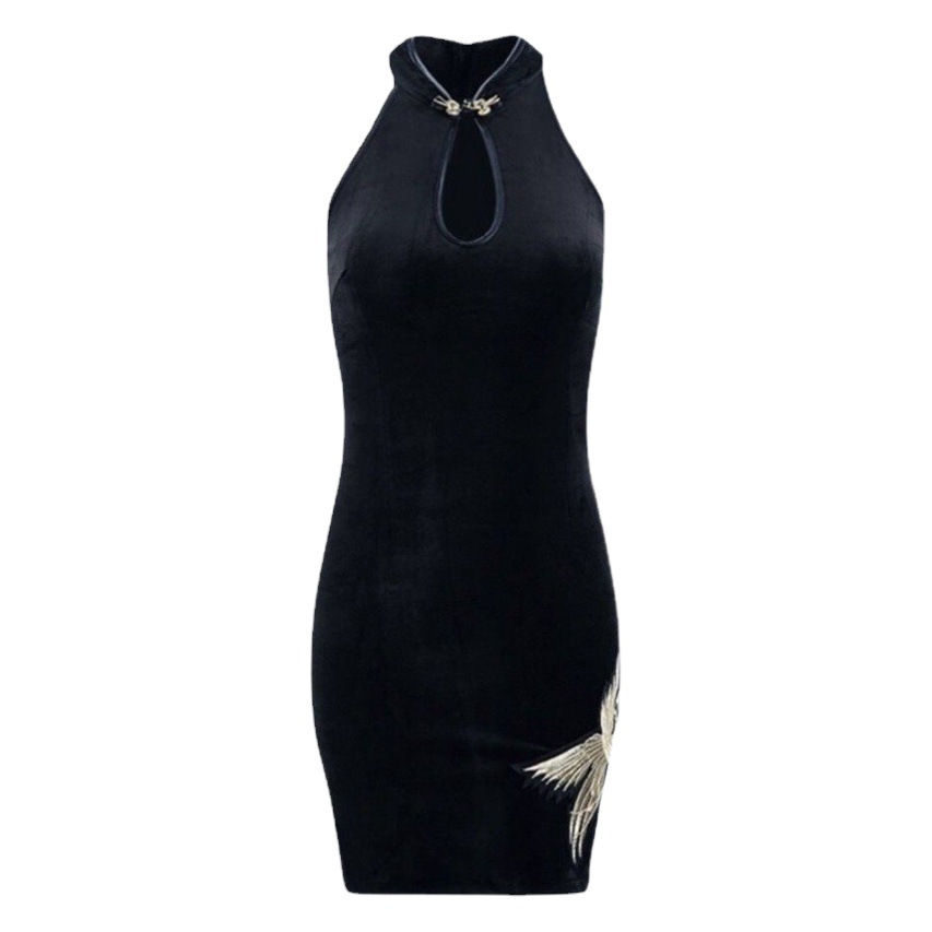 Cross-border Wholesale Sexy Slimming Improved Cheongsam Slim-fit Sheath Split Dress Women's 2022 Summer New Fashion Skirt