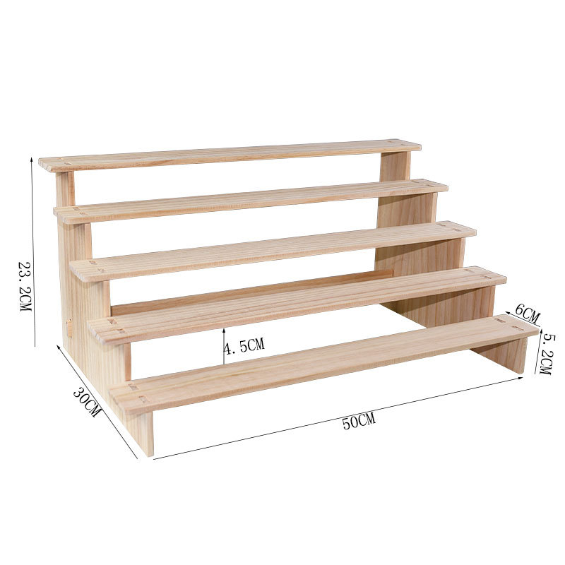 Picture of Solid Wood Ladder Display Rack Blind Box Storage Props Hand-Made Office Display Rack Bubble Mart Two-Yuan Jewelry Rack