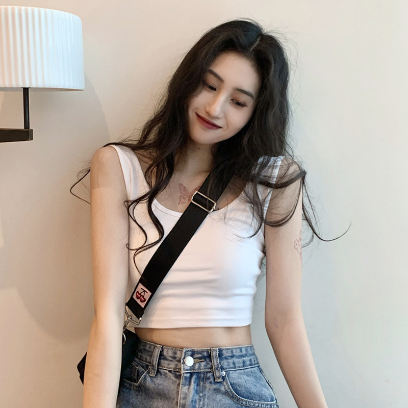 Sling Vest-style Strapless Women's Summer Thin White Beautiful Back Inner Wrap-up Short Top