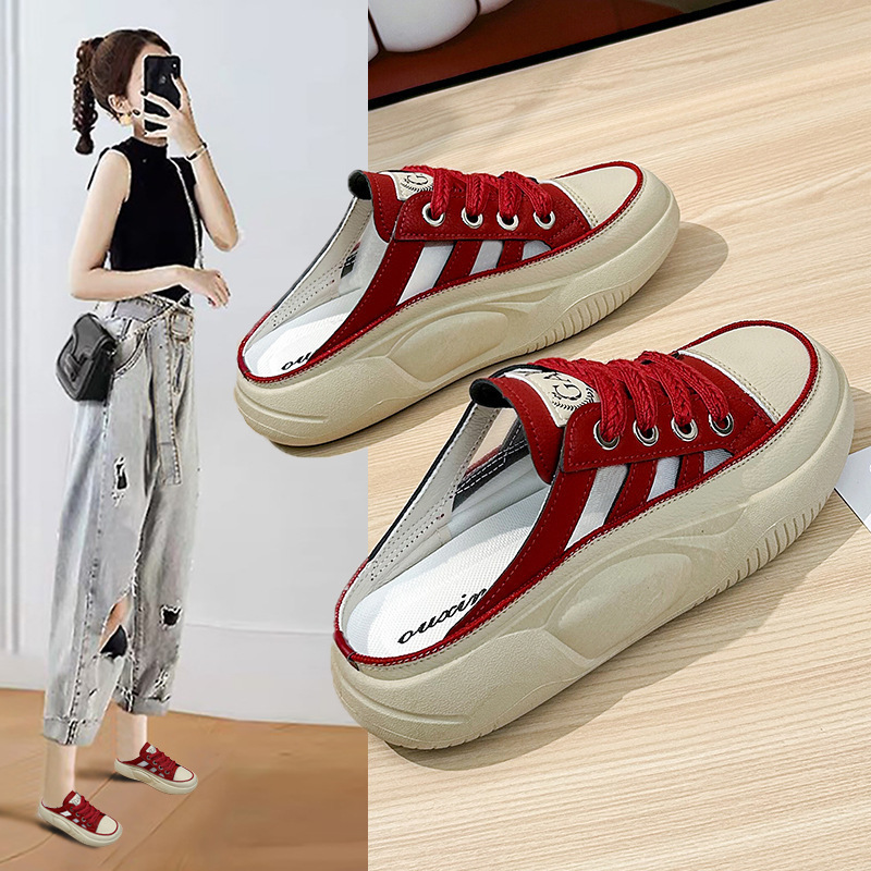 2025 Spring and Summer New Casual Slippers, Slip-On Lazy Sandals, Soft-Soled Half-Slip Women's Casual Shoes