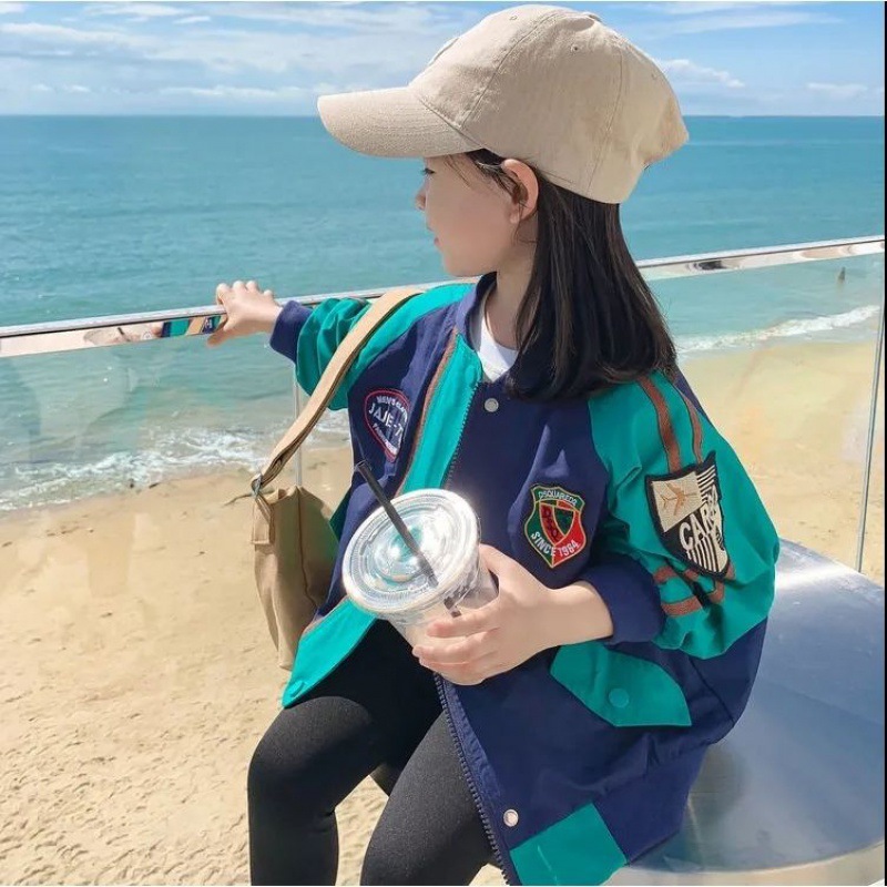 Girls' Spring Clothes New 2022 Children's Coat Baby Girls' Baseball Clothes Fashionable Spring and Autumn Top Children's Coat Trendy