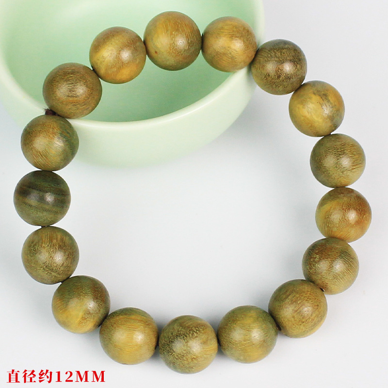 Picture of Factory wholesale Argentina green sandalwood bracelet 12MM sandalwood beads Wen play around finger soft men's and women's student plate play bracelet