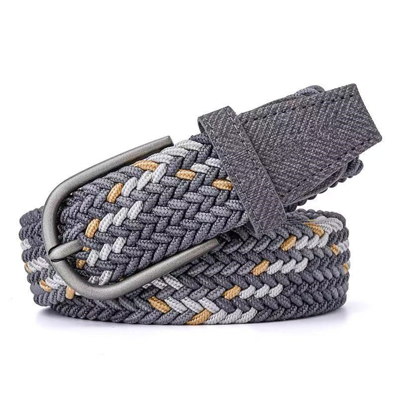 Versatile Jeans Belt for Women, Woven Elastic Student Decorative Belt, No-Punch Canvas Belt for Women