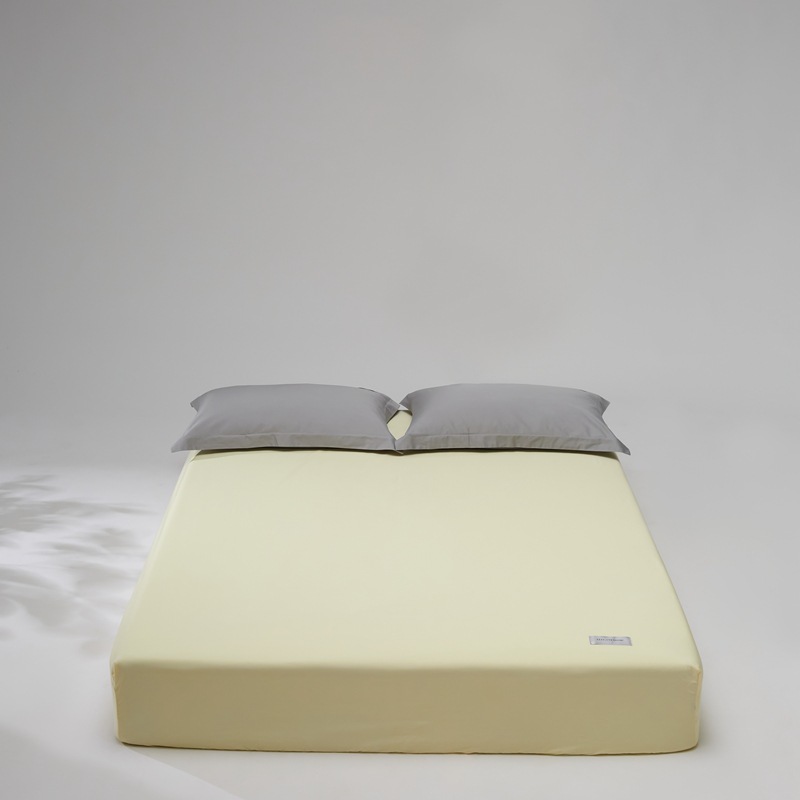 Picture of High-End 100% Long-Staple Cotton Fitted Sheet Single Piece Satin Solid Color Pure Cotton Bed Sheet Mattress Protector Mattress Cover