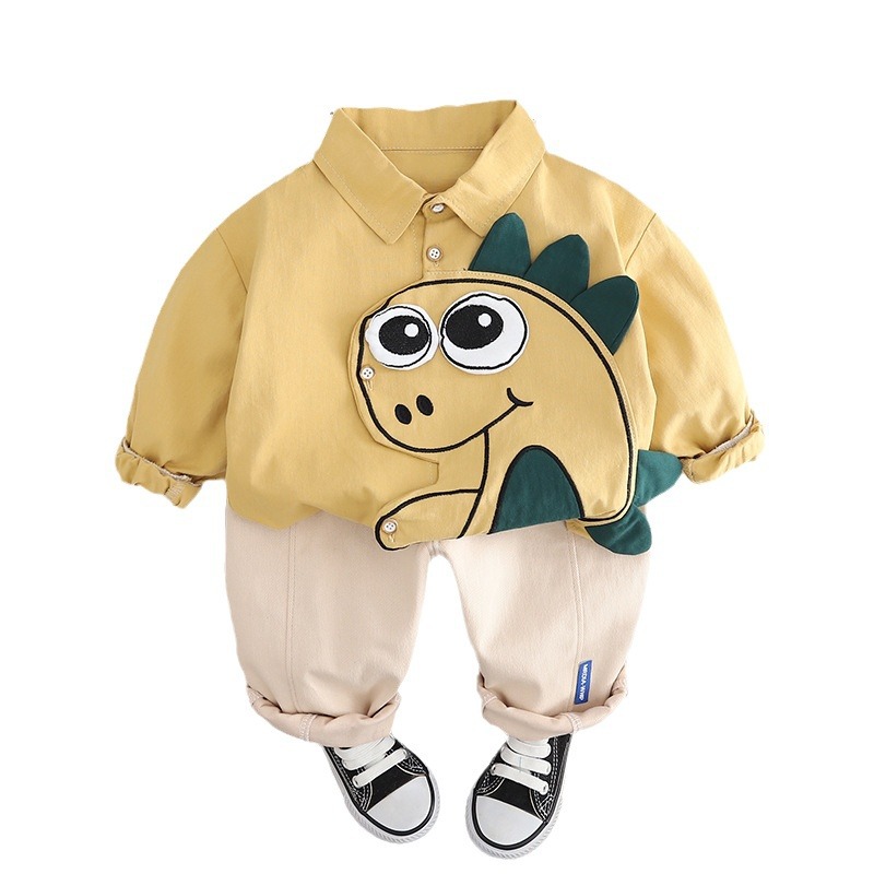 Picture of Boys' spring shirt cartoon long sleeve suit 2024 new children's handsome Korean casual two-piece suit baby fashion