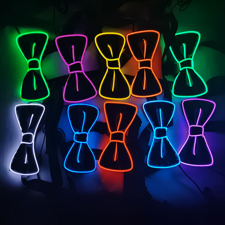 Picture of Led Luminous Bow Tie El Cold Light Bow Tie Prom Party Luminous Tie Performance Atmosphere Decoration Glitter Bow