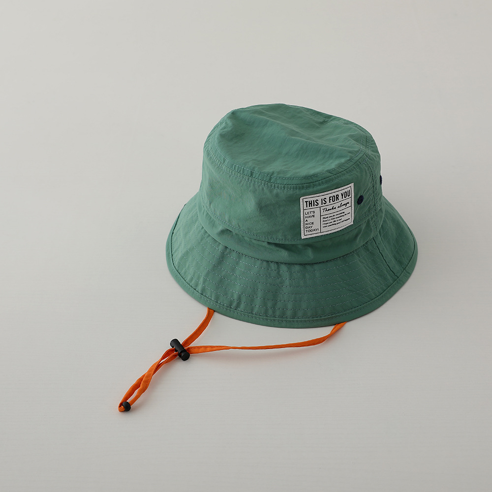 Picture of Letter Square label quick-drying sun hat children's outdoor sun hat UV protection fisherman hat middle and big Children beach hat