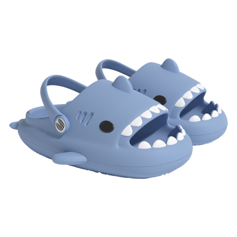 Shark Slippers for Women Summer Outer Wear Thick-Soled Anti-Collision Cartoon Cute Home Non-Slip Eva Men's Lazy Hole Sandals