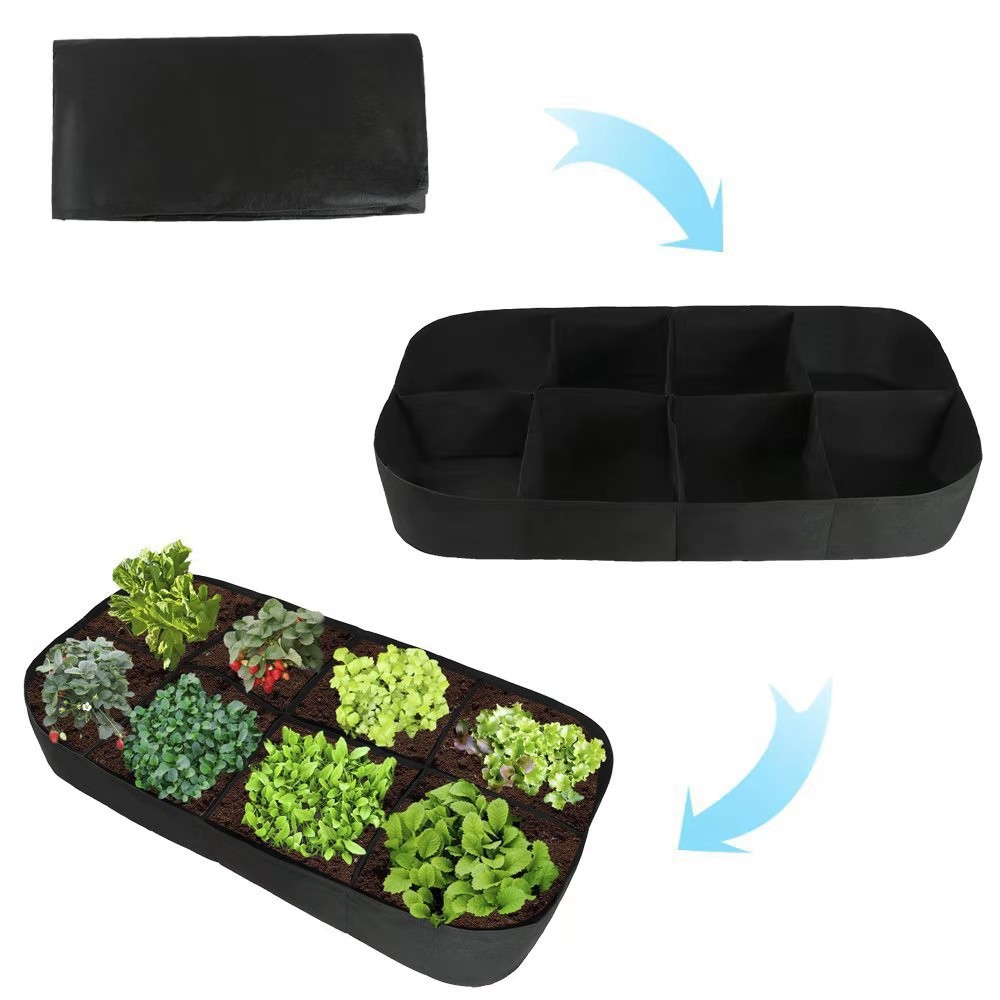 Picture of Felt multi-grid plant bag rectangular beauty planting bag four-mouth multi-grid beauty planting bag eight-grid planting bag seedling bed