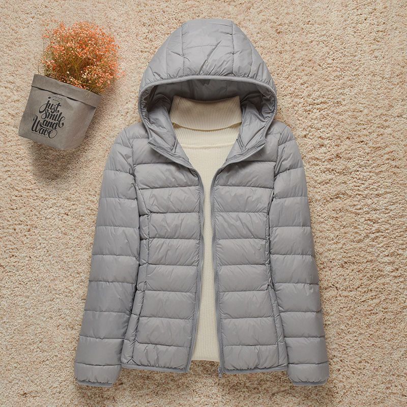 Picture of Light Down Cotton-padded Jacket Women's Short Hooded 2023 Fall/Winter New Slim Fit plus size Thin Women's Light Coat genuine goods