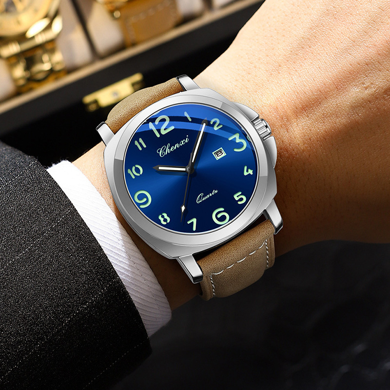 Chenxi Men's Quartz Watch Business Casual Calendar Luminous Waterproof Belt Watch Cross-Border Hot Selling Wholesale
