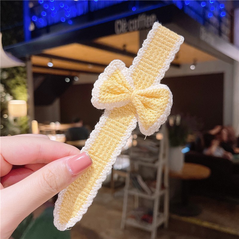 Picture of Spring and Summer Children's Bow Bangs Sticky Broken Hair Girl's Sticky Hair Band Hair Band Velcro Little Girl's Posting Head