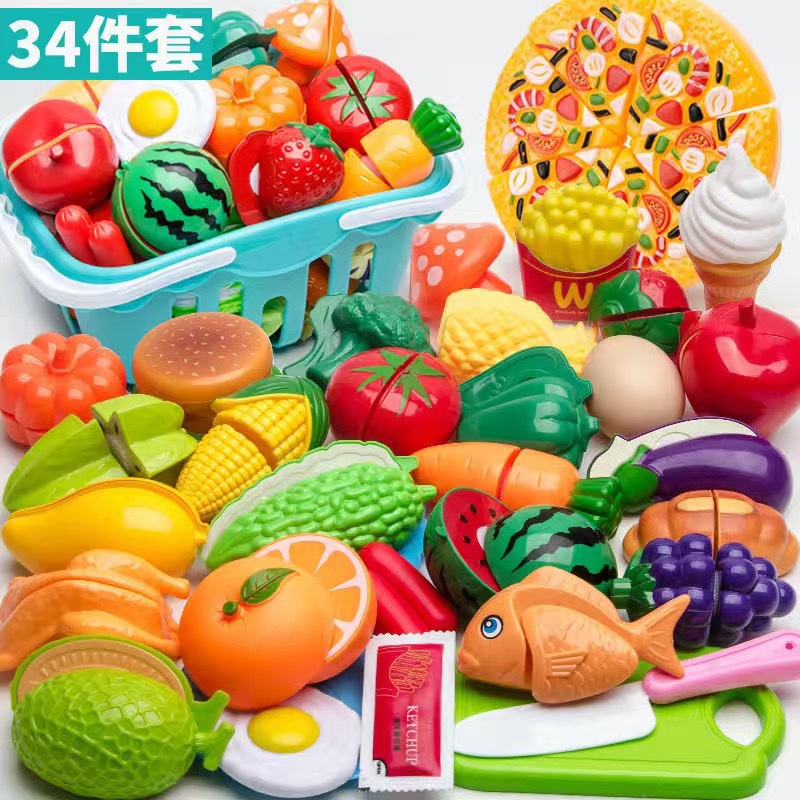 Picture of Children play house simulation kitchen cutting toys girls cooking boys and girls baby cutting fruit cooking set