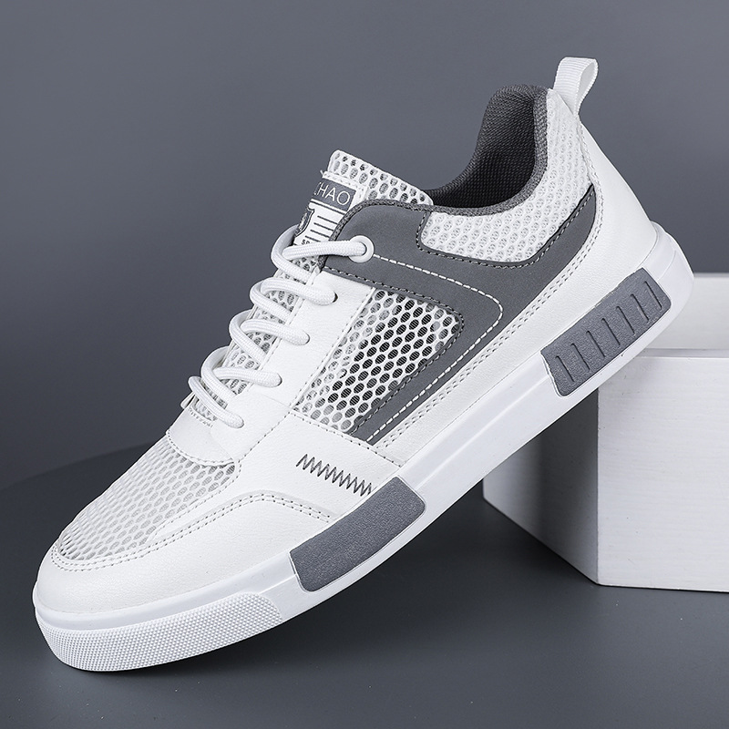 Men's Shoes Spring Breathable Thin Mesh Hollow Mesh Shoes Casual Lightweight White Sneakers Men's Sports Mesh Shoes