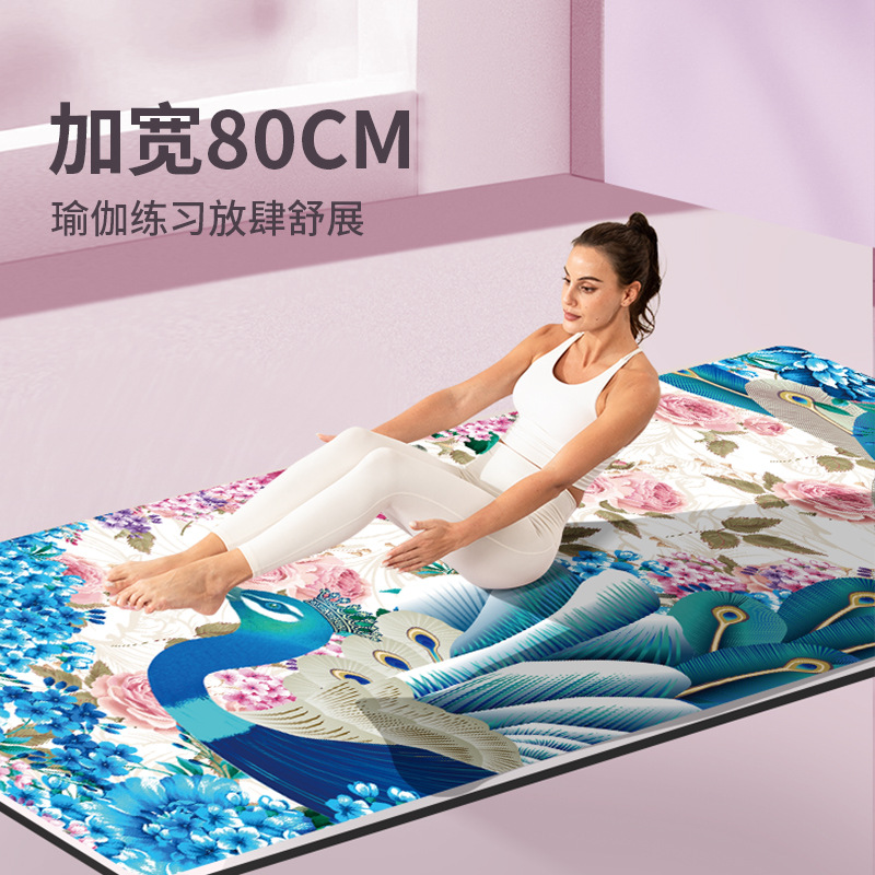Nagudi Silent Shock-Absorbing Full-Color Tpe Non-Slip Fitness Sports Home Dance Thickeneded and Widened Yoga Mat