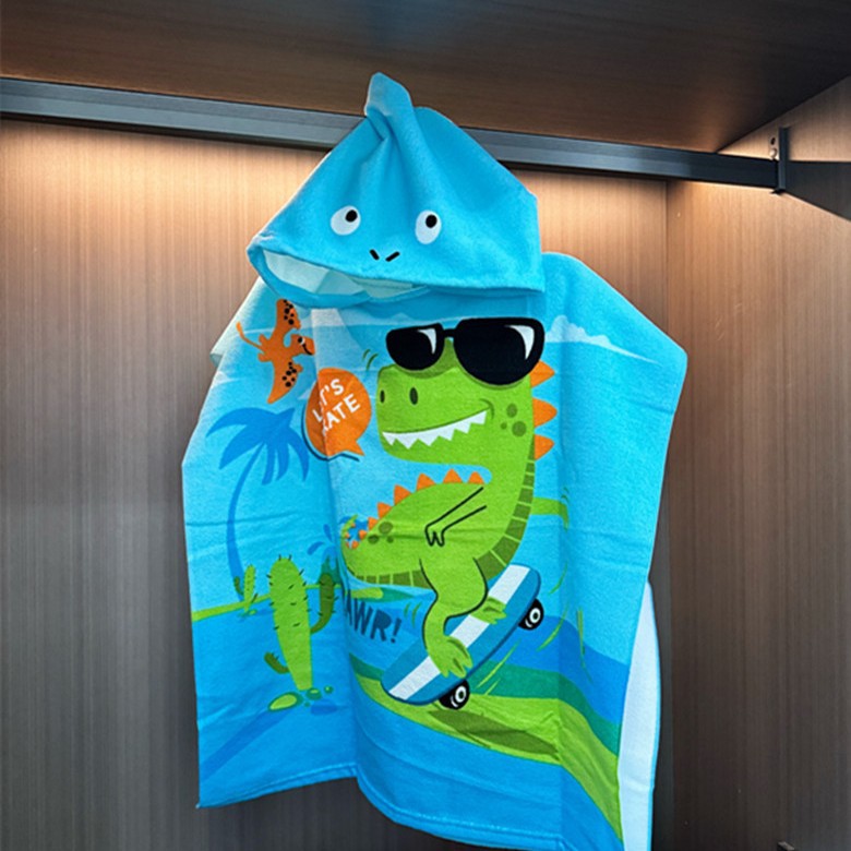 Picture of Cute Cartoon Children's Bath Towel Cloak Soft Skin-friendly Hair-free Bath Water Absorbent Quick-drying Wearing Baby Bath Towel